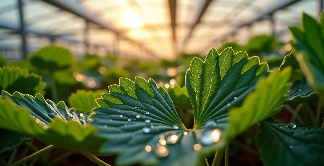 Système d'irrigation intensive dans une exploitation de fraises hors saison