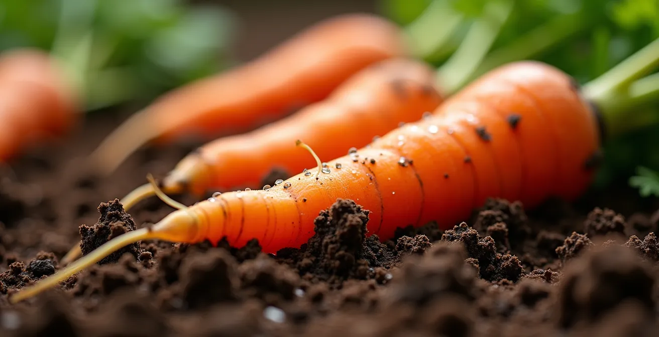 Légumes racines avec terre fraîche montrant la vitalité de la récolte du matin