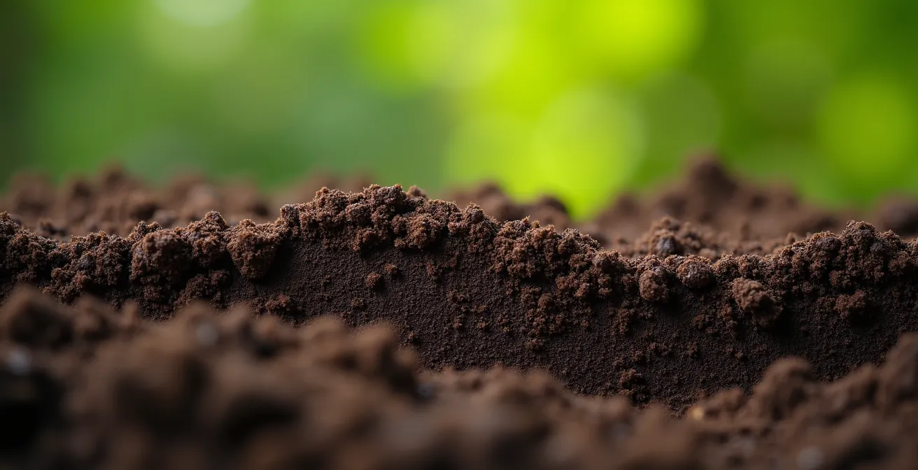 Coupe transversale du sol montrant la formation de la semelle de labour sous l'action du motoculteur
